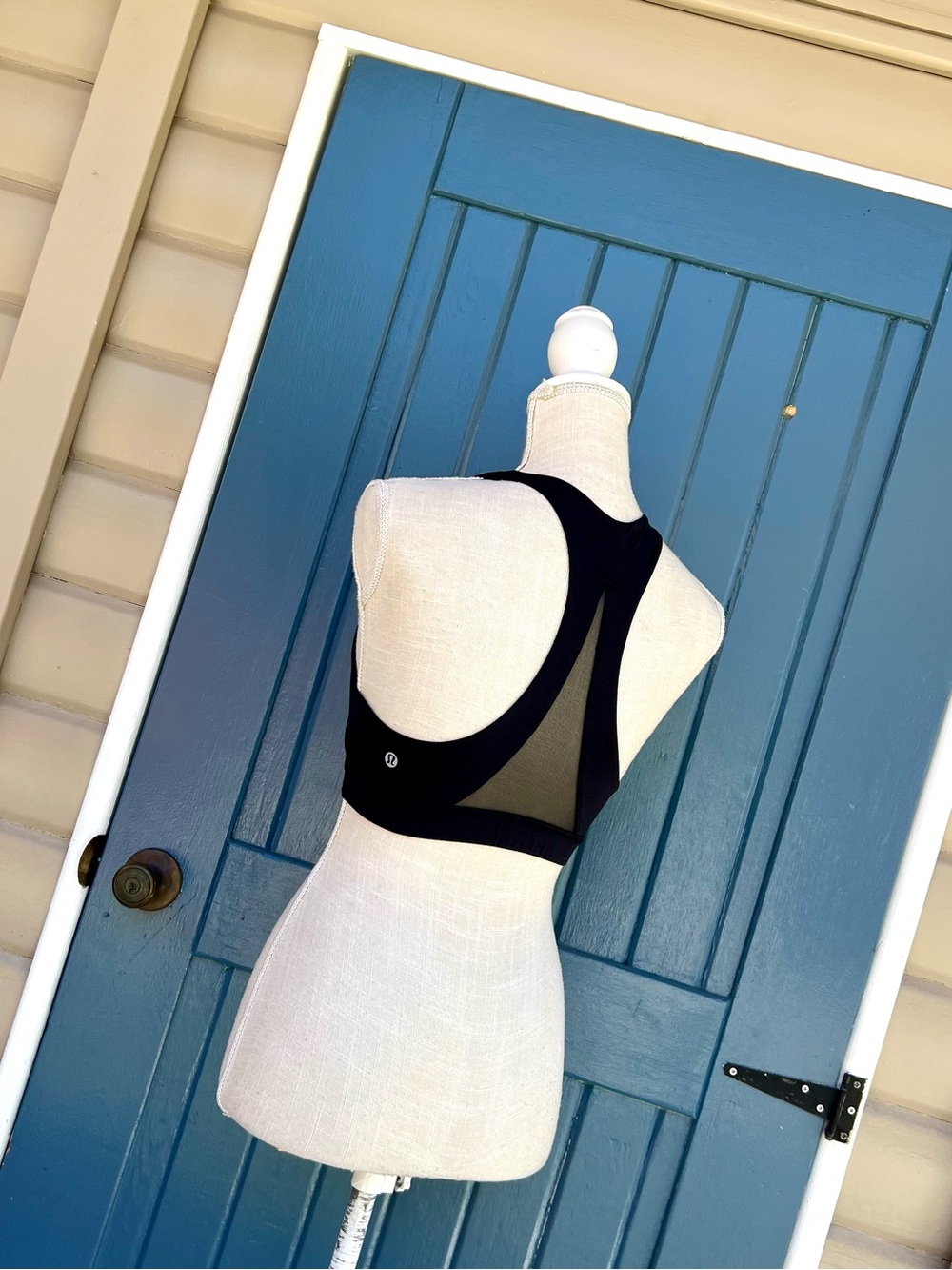 Lululemon Black Racerback Mesh Panel Sports Bra - Women Size 6